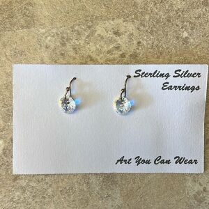 NWT crystal drop sterling silver earrings